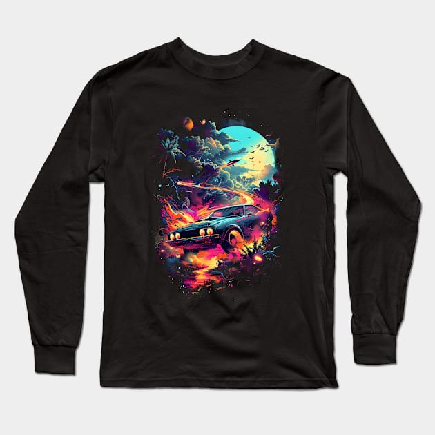 Galactic Roadster Long Sleeve T-Shirt by HorseDriftKNS